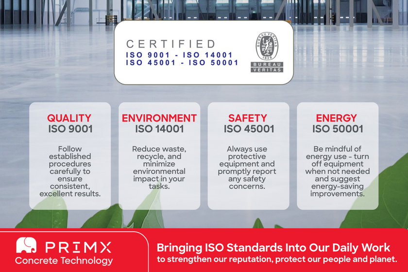 Primekss Secures Four ISO Certifications - Raising the Global Benchmark for Concrete Construction Engineering Excellence, Independently Verified In the world of large-scale construction, standards are not optional - they are the foundation of trust. Primekss is proud to announce that our Integrated Management System has achieved certification in four internationally recognised ISO standards, placing us among an elite group of construction specialists worldwide.